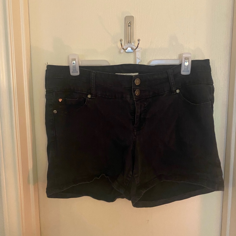 TORRID black denim shorts
